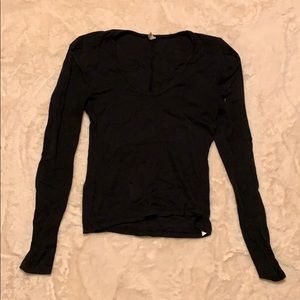 Free People ribbed puff sleeve shirt